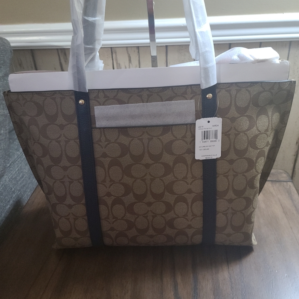 Coach May Colorblock Tote with matching wallet NWT